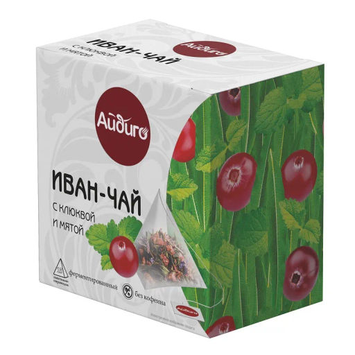 Herbal Tea "Ivan Chai with Cranberry & Mint", Aidigo, 30 g, 15 pyramids