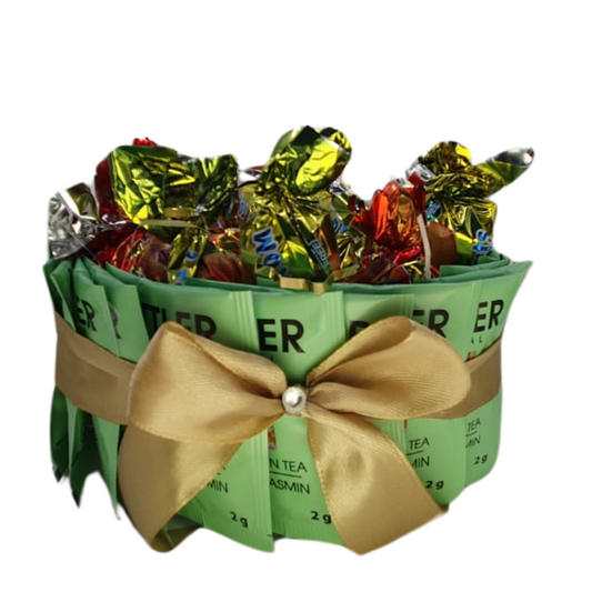 Gift Set: Dried Fruits in Chocolate Glaze Peach and Date & Jasmine Tea Battler, 350g