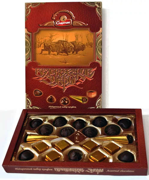 Gift set of chocolates Belovežskije Zubry, 250g