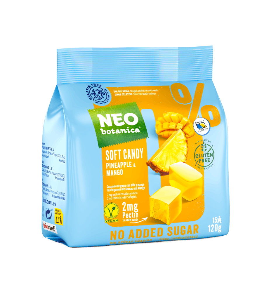 Pineapple & Mango Jelly Candies 0% Added Sugar "NEObotanica", NEObotanica, 120g