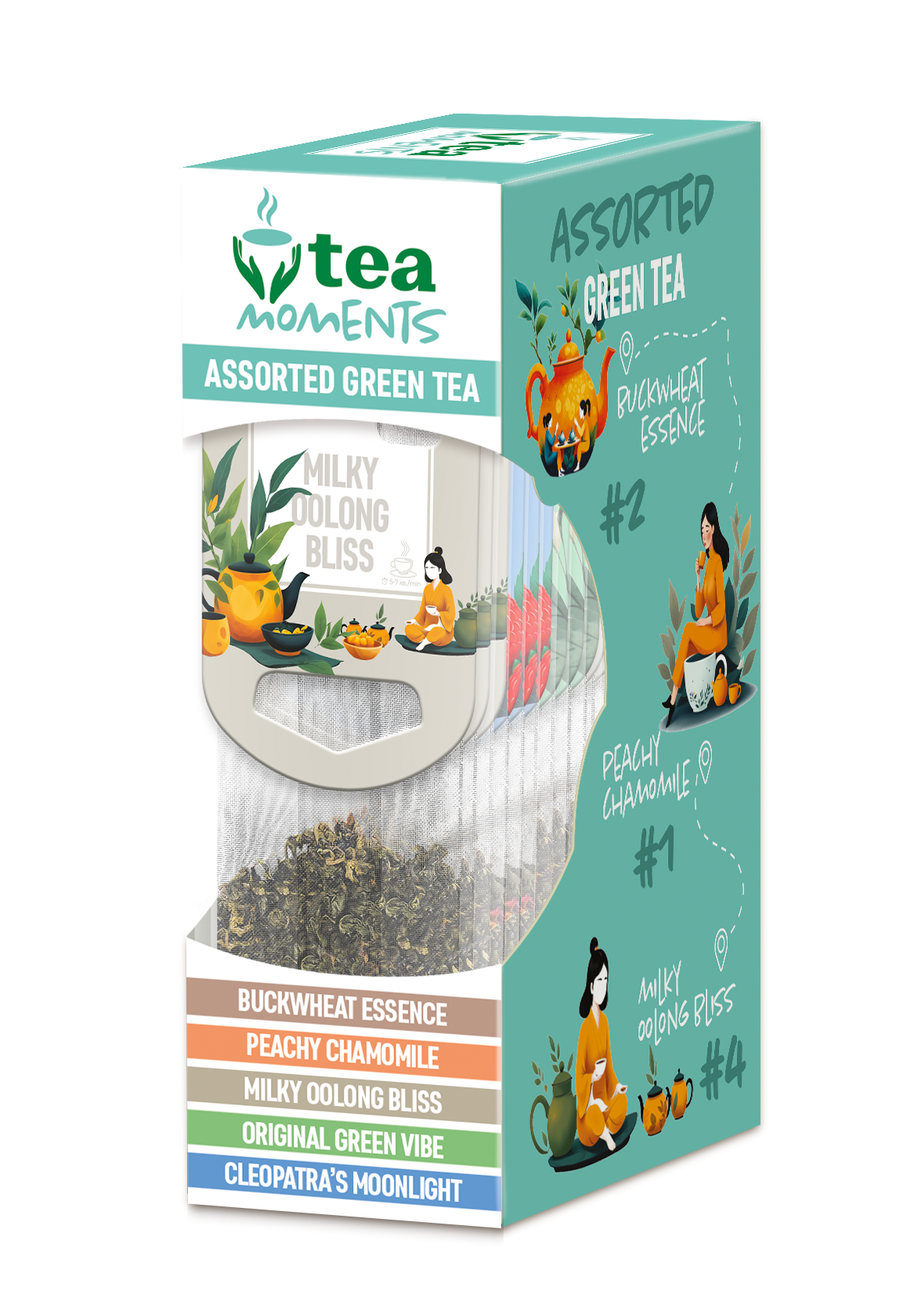 Assorted Green Tea Collection, Tea Moments, 33.6 g