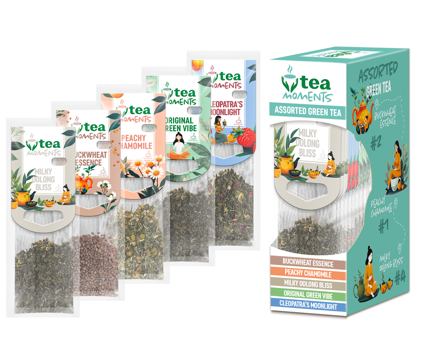 Assorted Green Tea Collection, Tea Moments, 33.6 g