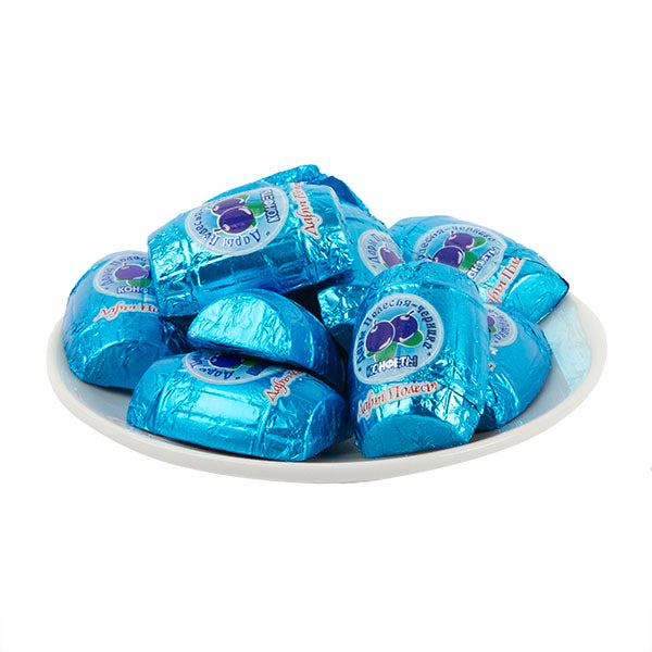 Chocolate candy Dary Polesya Blueberry, Spartak