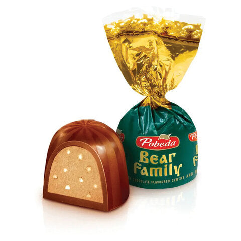 "Mishki v Lesu" Milk Chocolate Candy with Puffed Rice, Pobeda