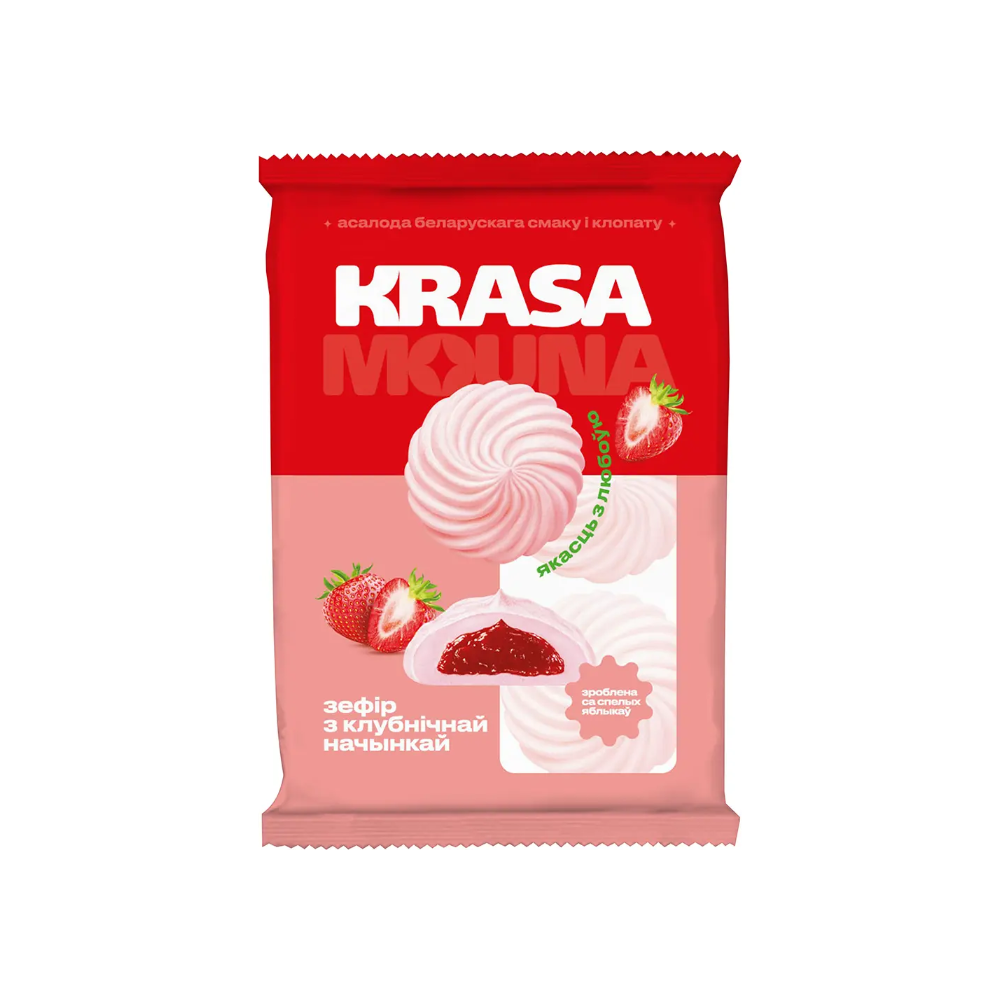 Maasikatäidisega zefiir, Krasnyj Pischevik, 250 g