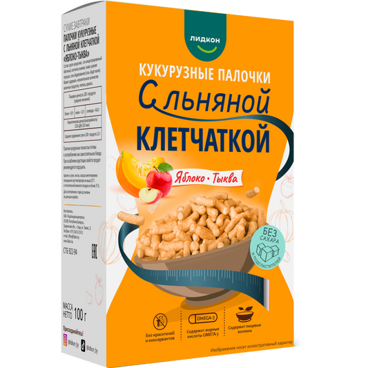 Maisipulgad linakiu, õuna ja kõrvitsaga, Lidkon, 100 g