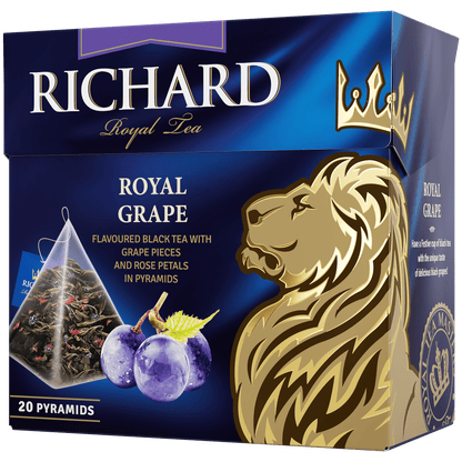 Richard "Royal Grape", musta maitsega suureleheline tee, 20 püramiidi