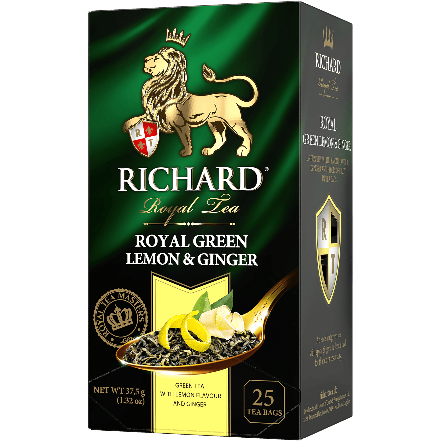 Richard Royal Green Lemon & Ginger tea, (25x1,7g)