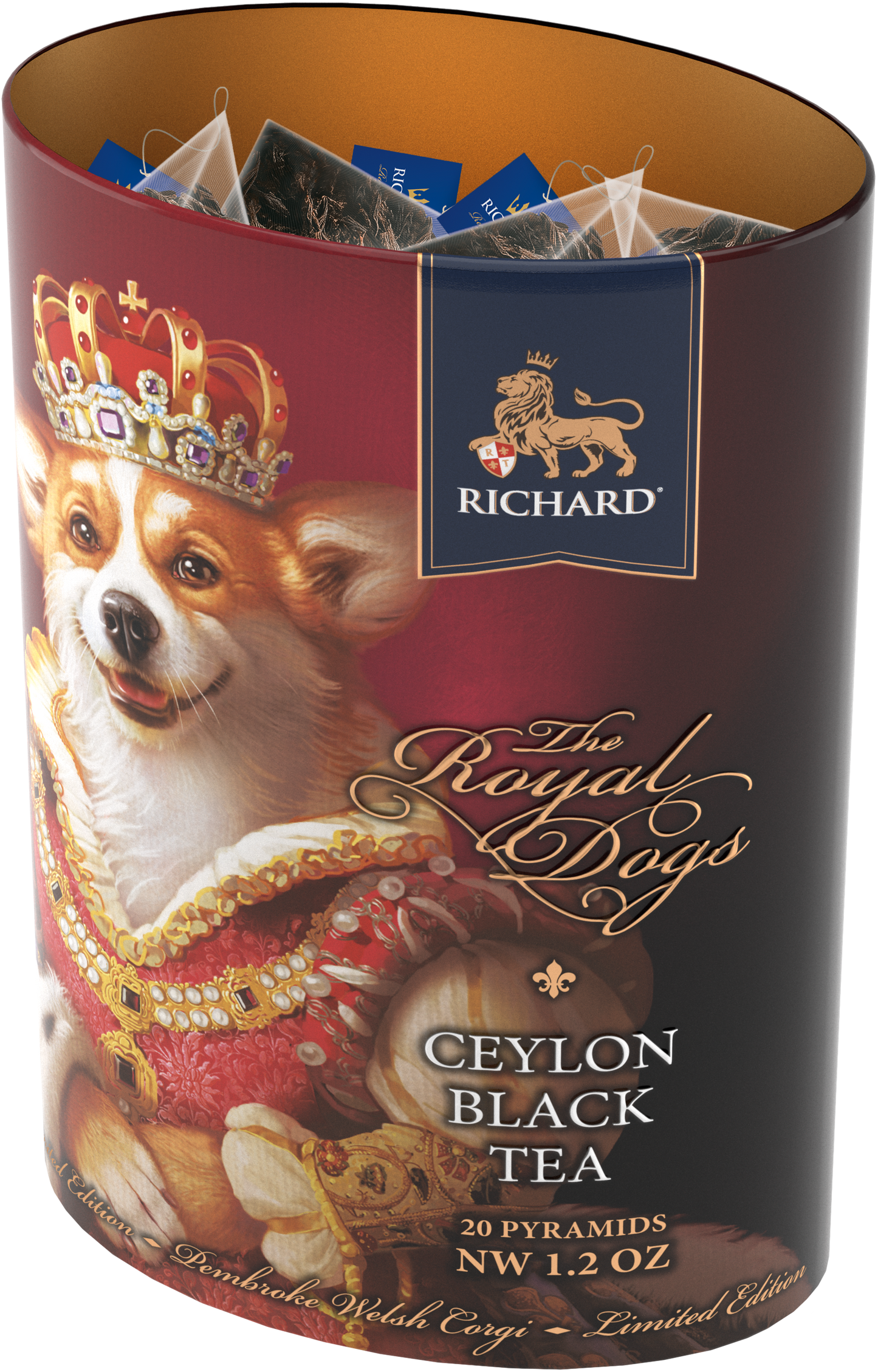 Richard Tea "Royal Dogs. Corgi", black tea 20 pyramids, 34g