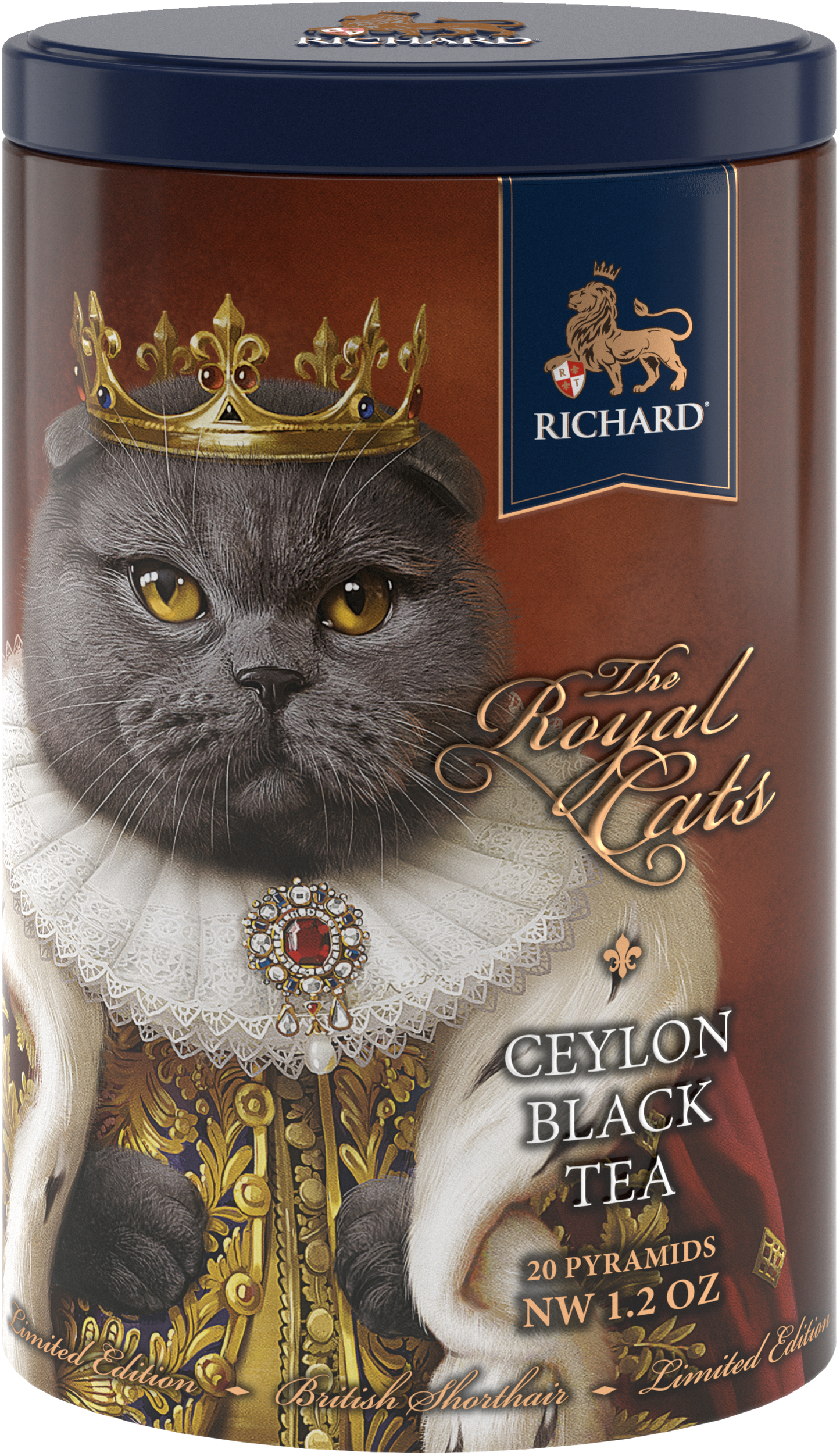 Richard's tea "Royal Cats. British Shorthair", black tea, 20 pyramids, 34g