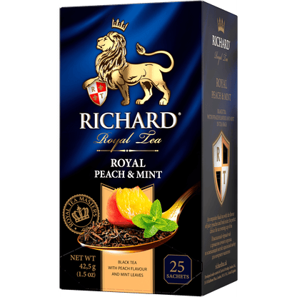 Richard "Royal Peach & Mint" black tea 25 sachets, 42.5g