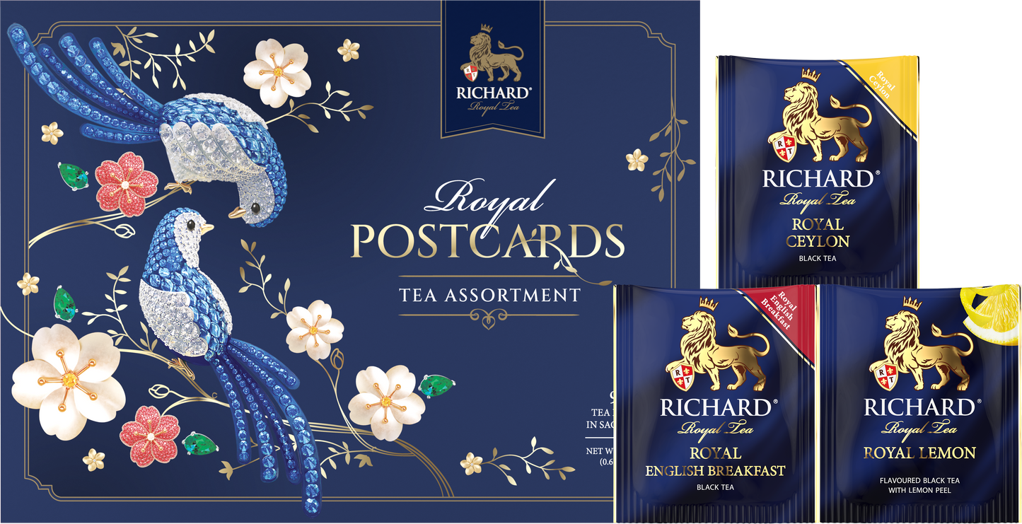 Richard Royal postcards tea assortment, blue, 9х2g