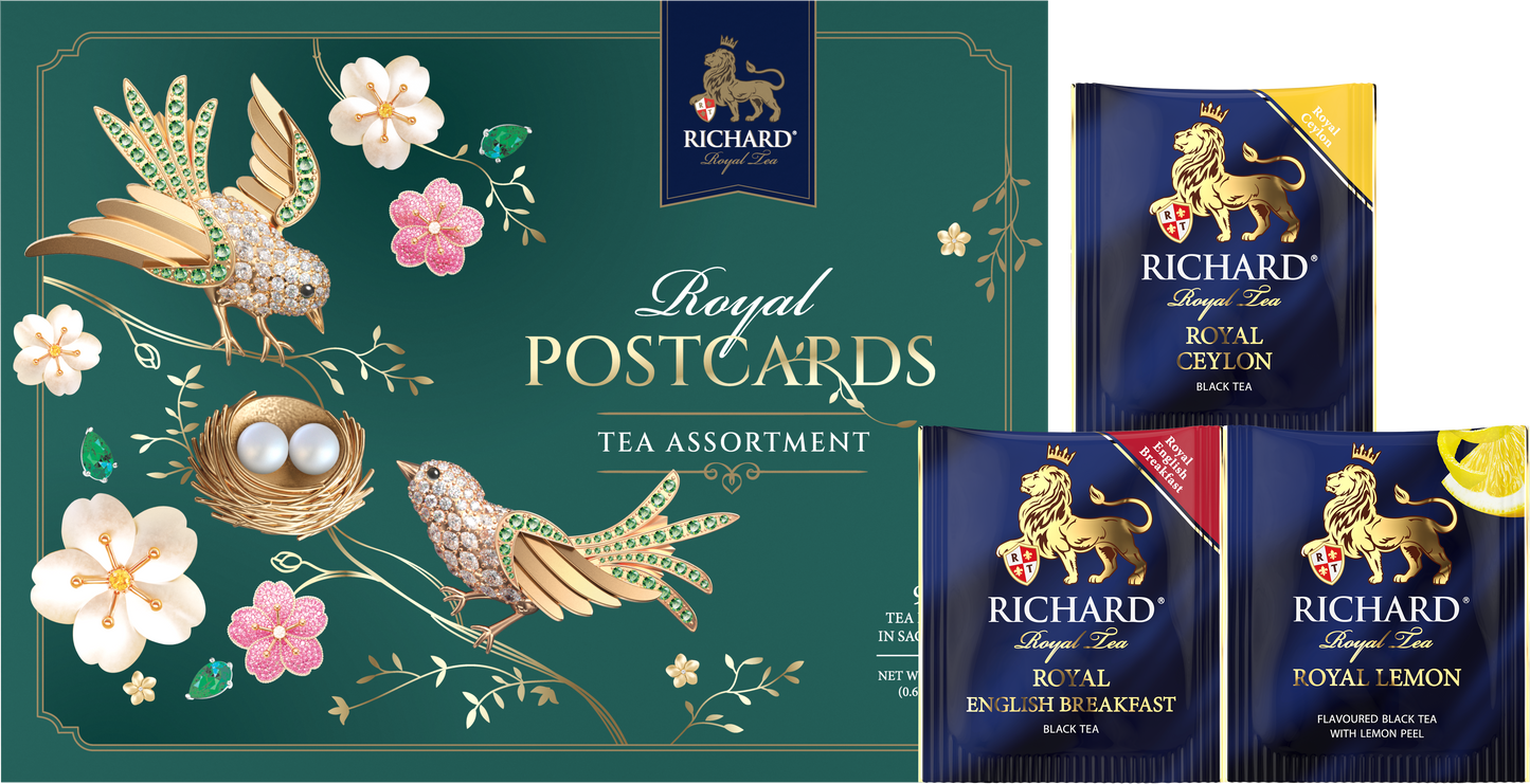 Richard Royal postcards tea assortment, green, 9х2g