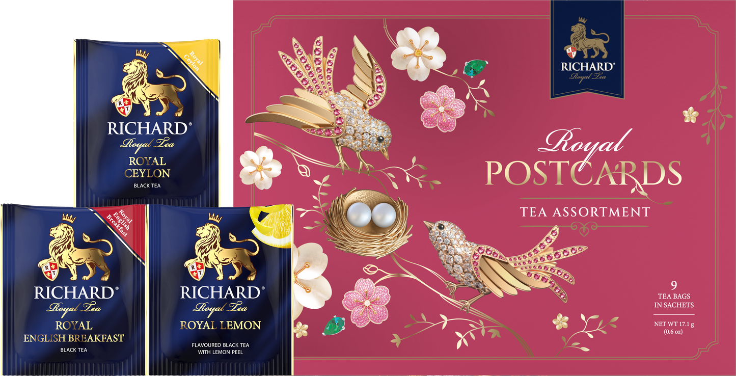 Richard Royal postcards tea assortment, red, 9х2g