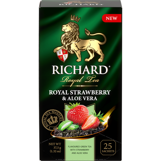 Richard Royal Strawberry &amp; Aloe Vera maitseline roheline tee - 25 kotikest