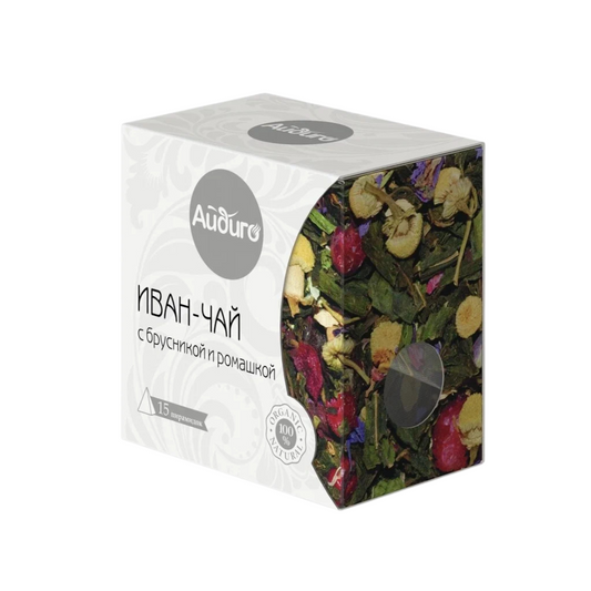 Herbal Tea "Ivan Chai with Lingonberry & Chamomile", Aidigo, 30 g, 15 pyramids