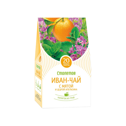 Herbal Tea "Ivan Tea with Mint & Orange Peel", Stoletov, 20g