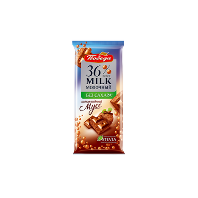 Sugar-Free Milk Chocolate “Chocolate Mousse” with Aerated Texture, Pobeda, 65g