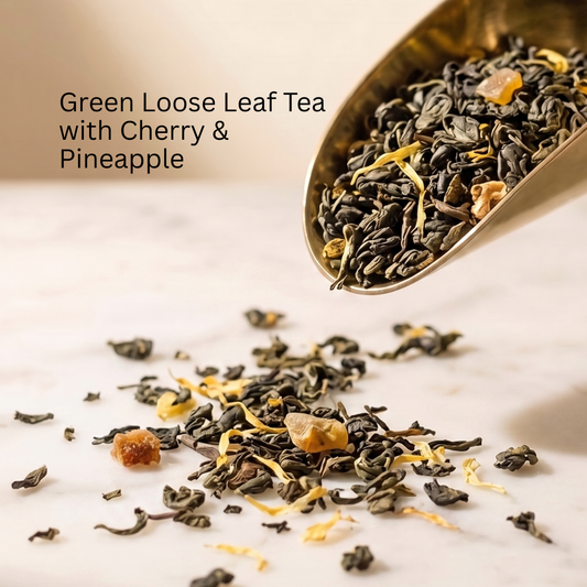 Cherry Orchard Tea, Green Loose Leaf Tea with Cherry & Pineapple, Gourmeest