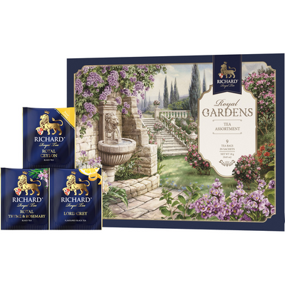 RICHARD ROYAL GARDENS. TEA ASSORTIMENT, BLUE, musta tee assortii pakikestes, 18 g. - Richard Tea Estonia