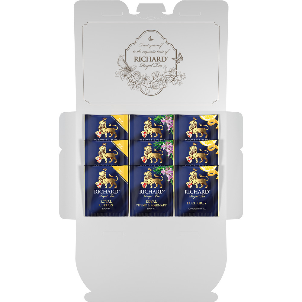 RICHARD ROYAL GARDENS. TEA ASSORTIMENT, BLUE, musta tee assortii pakikestes, 18 g. - Richard Tea Estonia