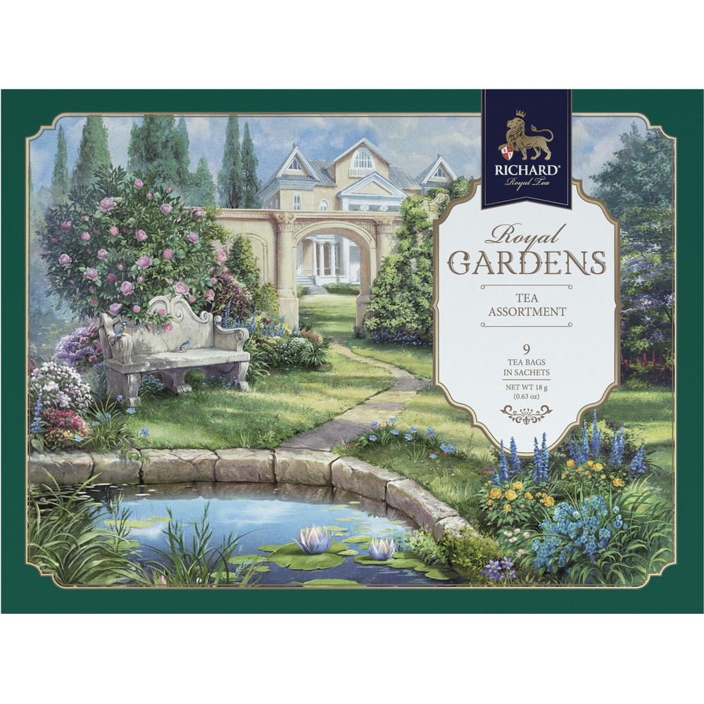 RICHARD ROYAL GARDENS. TEA ASSORTIMENT, GREEN, musta tee assortii pakikestes, 18 g. - Richard Tea Estonia