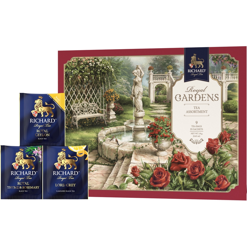 RICHARD ROYAL GARDENS. TEA ASSORTIMENT, RED, musta tee assortii pakikestes, 18 g. - Richard Tea Estonia