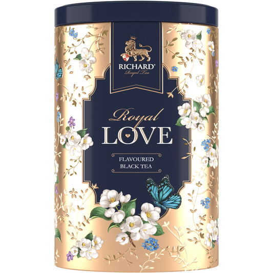 RICHARD ROYAL LOVE, GOLD, must maitsestatud suureleheline tee, 80 g. - Richard Tea Estonia