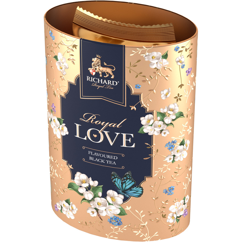 RICHARD ROYAL LOVE, GOLD, must maitsestatud suureleheline tee, 80 g. - Richard Tea Estonia