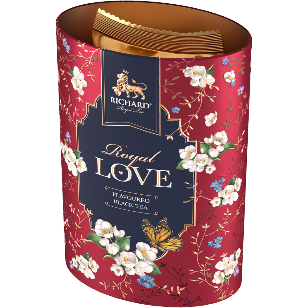 RICHARD ROYAL LOVE, RED, must maitsestatud suureleheline tee, 80 g. - Richard Tea Estonia