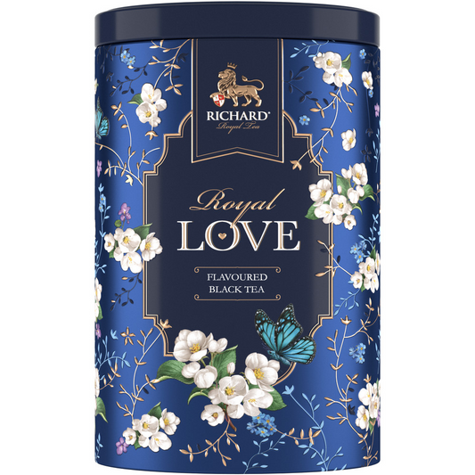 RICHARD ROYAL LOVE, BLUE, must maitsestatud suureleheline tee, 80 g. - Richard Tea Estonia