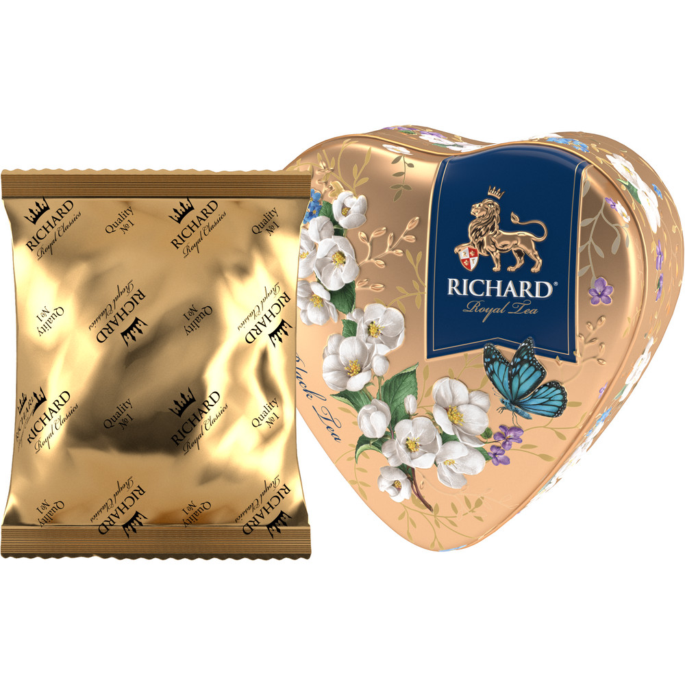 RICHARD ROYAL HEART, GOLD, must maitsestatud suurelehine tee, 30 g. - Richard Tea Estonia