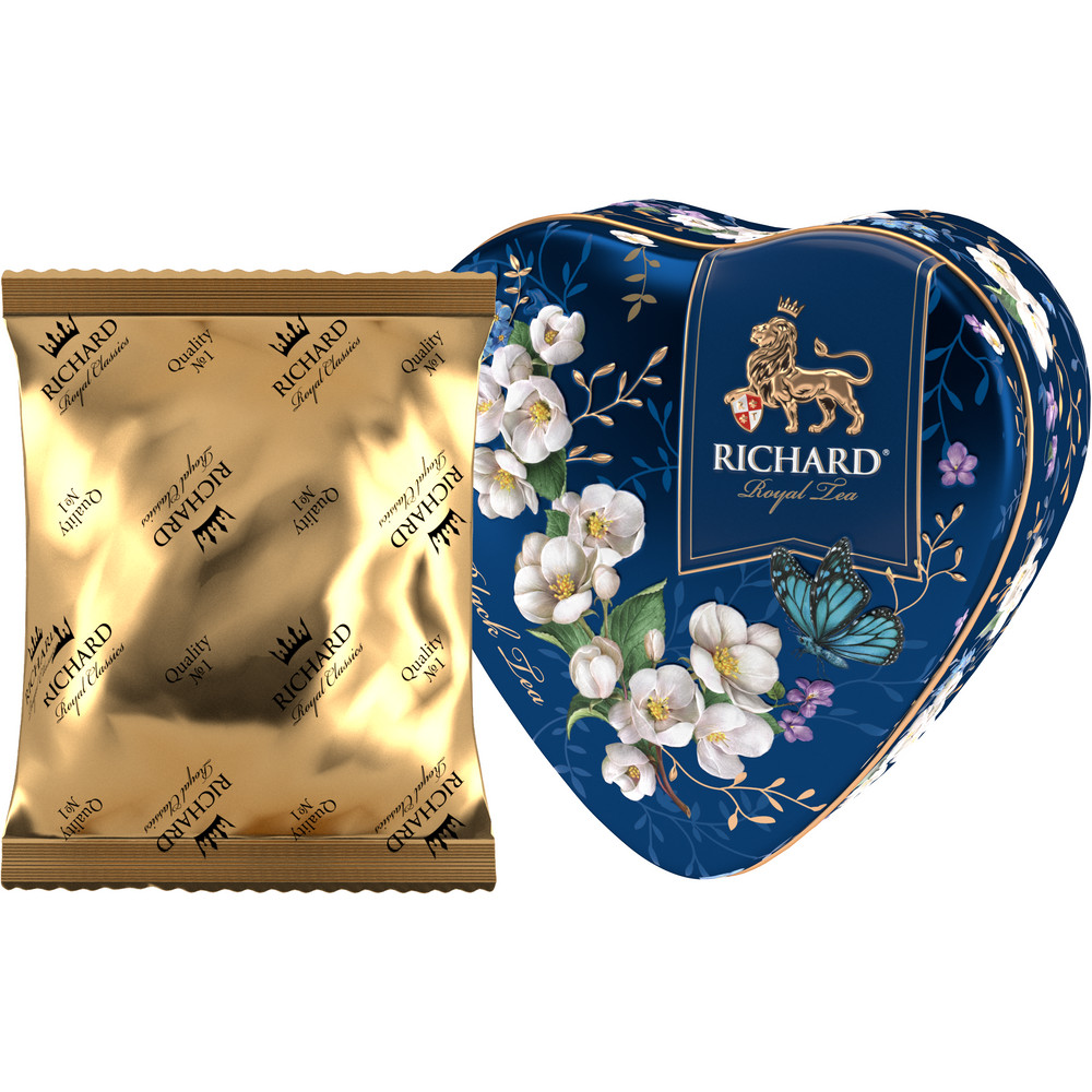 RICHARD ROYAL HEART, BLUE, must maitsestatud suurelehine tee, 30 g. - Richard Tea Estonia