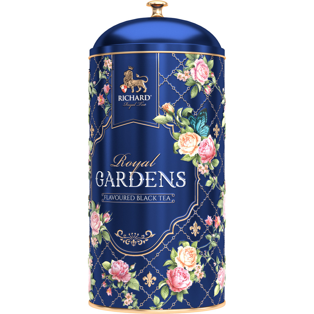 RICHARD ROYAL GARDENS, BLUE, must maitsestatud suurelehine tee, 80g - Richard Tea Estonia
