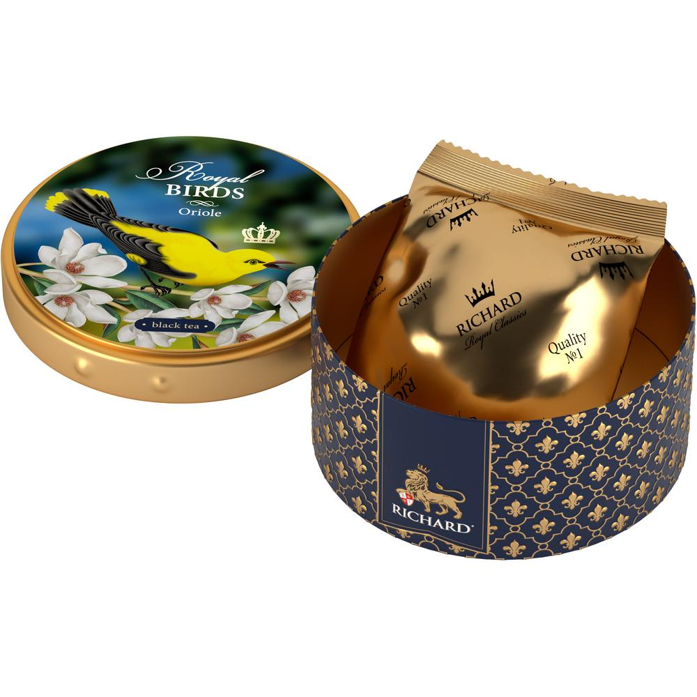 Royal Birds, lahtiste lehtede tee, tina 40 g ja 10 püramiidi, ORIOLE