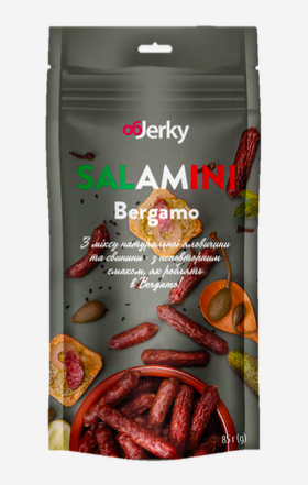 Meat Snacks MiniSalami Bergamo, ObJerky, 50g