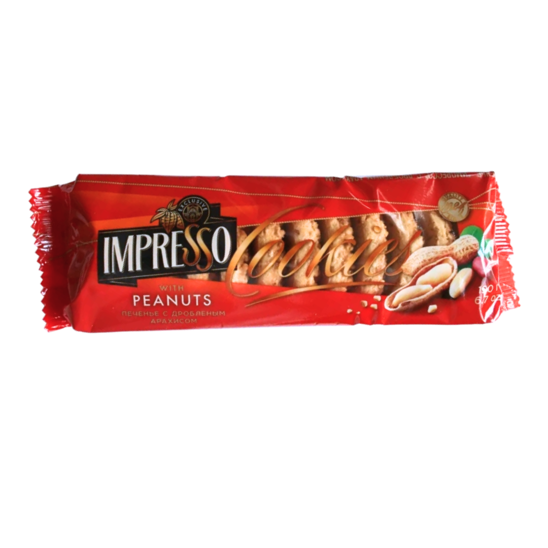 "Impresso" Cookies with Crushed Peanuts, Spartak, 190g