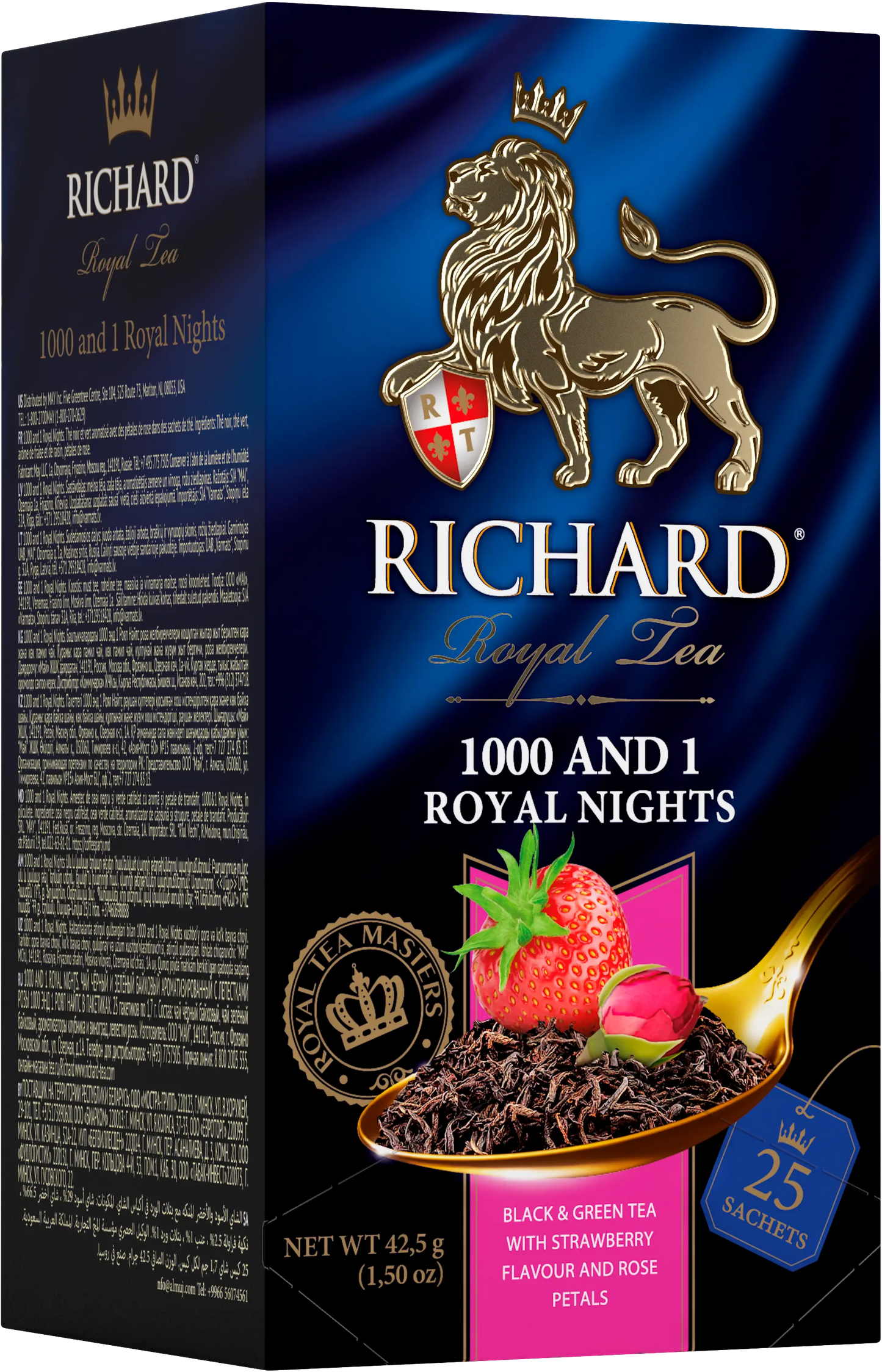 Richard 1000 and 1 Royal Nights, maasika- ja viinamarjamaitseline must ja roheline tee, teekotid 25x2g - Richard Tea Estonia