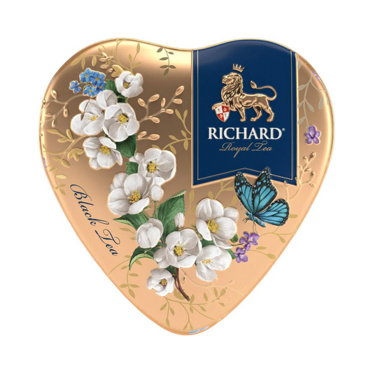 Richard Royal Heart Gold, maitsestatud lahtiste lehtedega must tee - 30 g