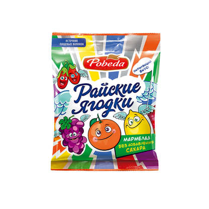 Paradise Berries Sugar-Free Fruit Gummies, Pobeda, 150g