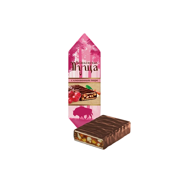 Glazed chocolates Belovezhskaya Pushcha with cranberry puree, Kommunarka