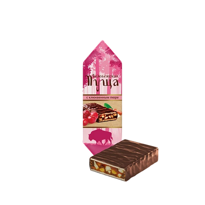 Glazed chocolates Belovezhskaya Pushcha with cranberry puree, Kommunarka