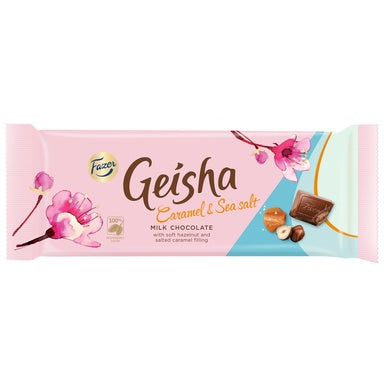 Geisha Milk Chocolate with Caramel and Sea Salt, Fazer, 100g