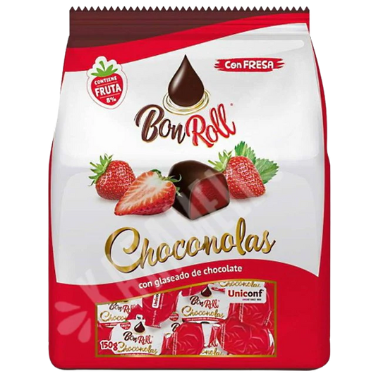 Chocolate-Covered Strawberry Jelly Candies "BonRoll Choconolas", Uniconff, 80g