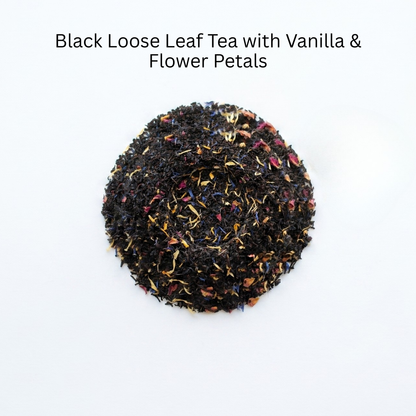 Vanilla Petal Tea Black Loose Leaf Tea with Vanilla & Flower Petals, Gourmeest