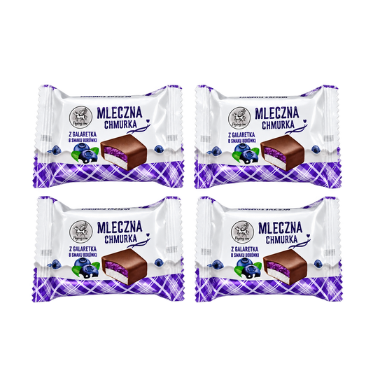 Mleczna Chmurka Blueberry Jelly Soufflé in Cocoa Chocolate Glaze, AIM Foods