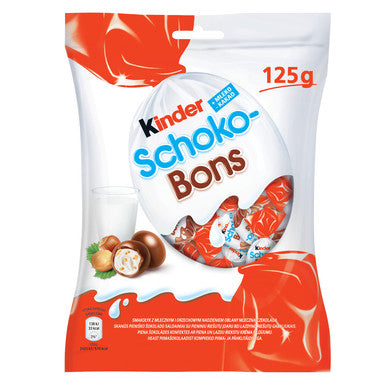 KINDER Schoko-Bons with Milk and Hazelnut Filling, 125g