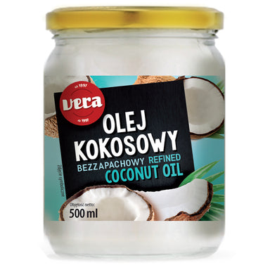 Refined Coconut Oil 100%, VERA 500ml (Glass)