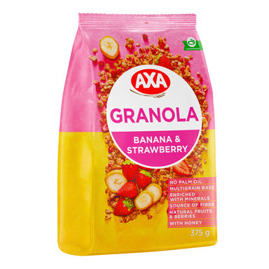 Muesli with Banana and Strawberry, Axa, 375g