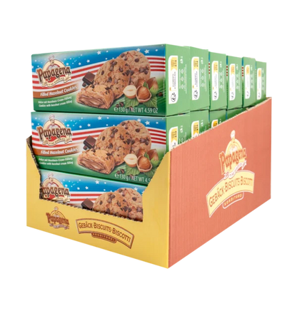 Choco Chip Cookies with hazelnut cream filling, Papagena, 130g